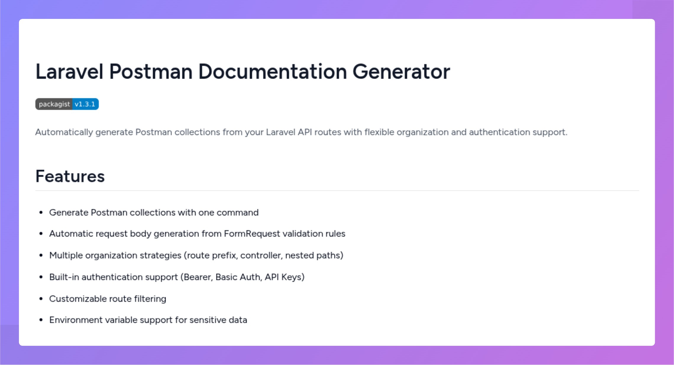 Laravel Postman Documentation Generator: Auto-Build Your API Docs