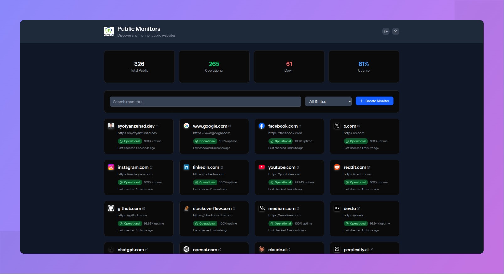 Uptime Kita – Simple Uptime Monitoring for Everyone