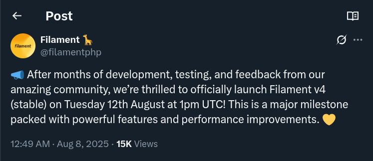 Filament V4 stable release announcement